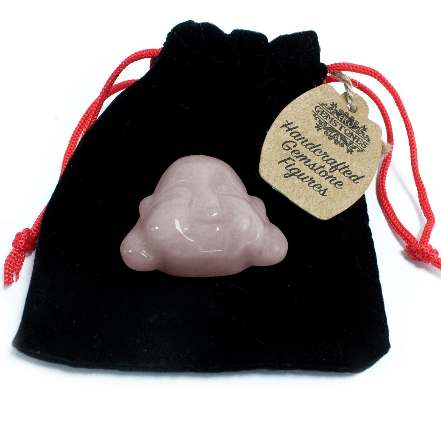 Gemstone Buddha Head - Rose Quartz